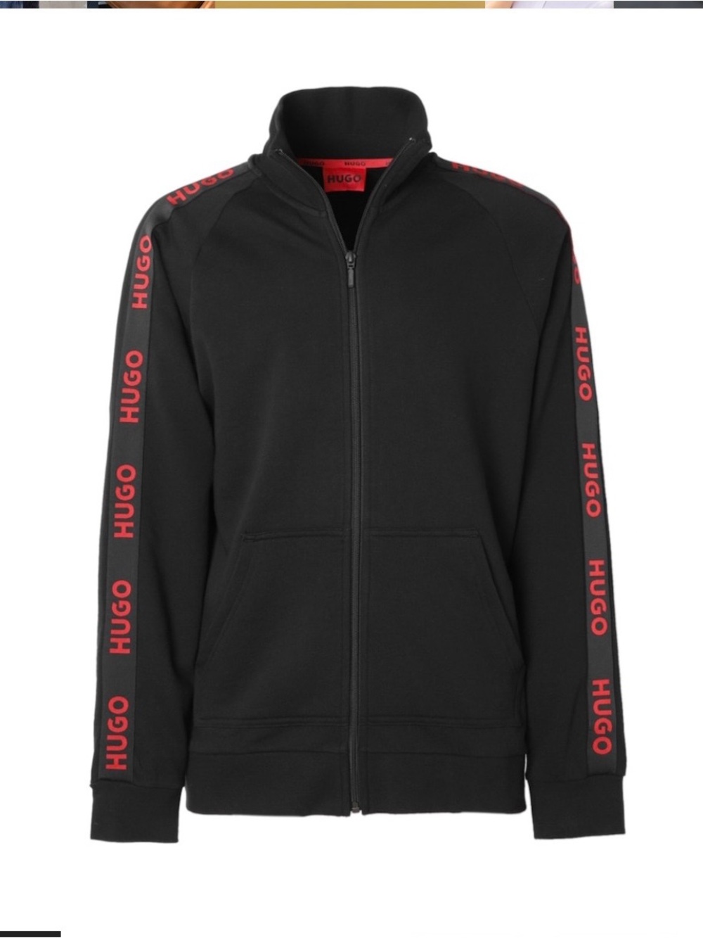 Hugo Men’s sporty Logo Jacket Zp Relaxed fit Zip-up Jacket with Logo tape